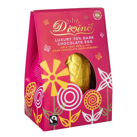 Divine Dark Chocolate Easter Egg with Dark Chocolate and Raspberries Bar | Easter chocolate ...