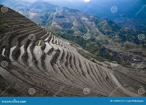 Terraced rice paddies stock image. Image of terraced - 16496113