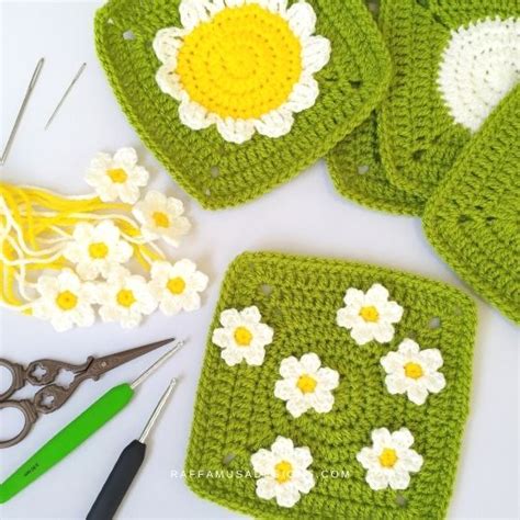 Easy Daisy Flower Appliques – Free Crochet Patterns