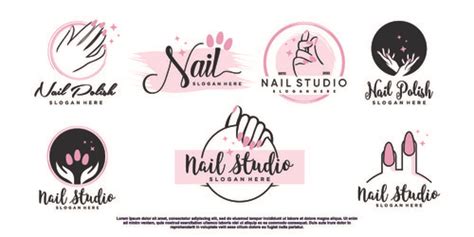 Unique nail salon logo vector free download