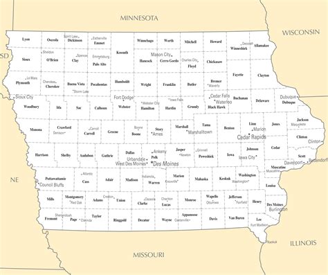 Iowa Cities And Towns • Mapsof.net