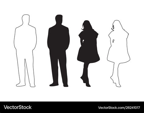 Male and female silhouette Royalty Free Vector Image