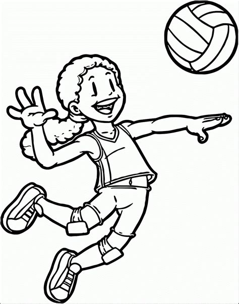 A Volleyball Player Coloring Page - Free Printable Coloring Pages for Kids