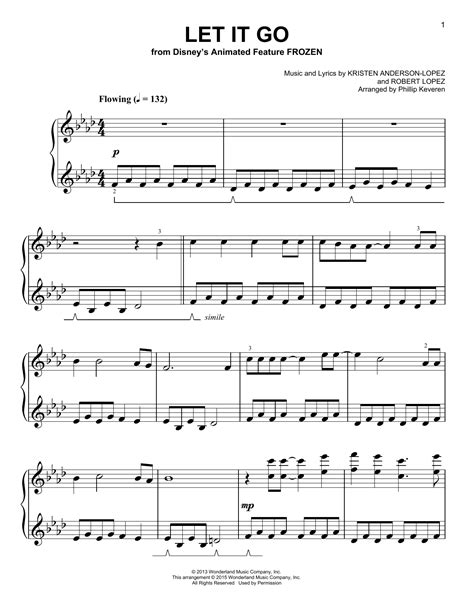 Let It Go (from Frozen) sheet music by Idina Menzel (Easy Piano – 161061)