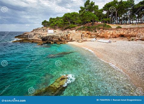 Verduela Beach, Pula Croatia, Croatia Rocky Beaches Stock Photography | CartoonDealer.com #75669884