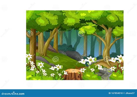 Cool Landscape Forest View Cartoon Stock Illustration - Illustration of brown, children: 167854018