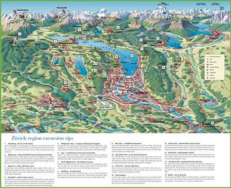 Tourist map of surroundings of Zürich