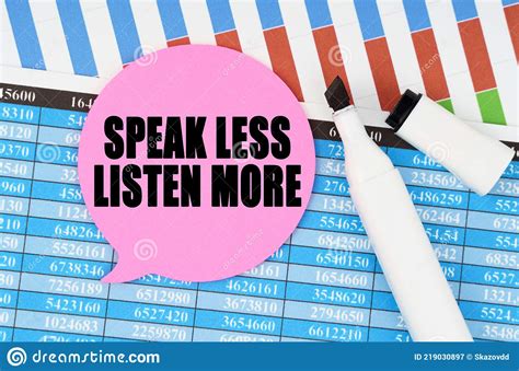 On Financial Statements and Charts There is a Marker and a Sticker with the Inscription - SPEAK ...