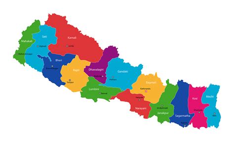 Nepal Map Powerpoint Ppt Template Nepal Cities Map