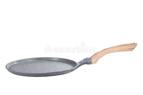 Round Cast-iron Pancake Frying Pan Isolated on White Stock Image - Image of gray, heat: 171479401