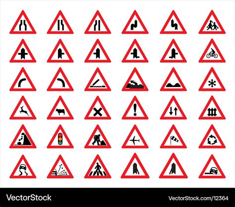 Traffic signs and symbols Royalty Free Vector Image