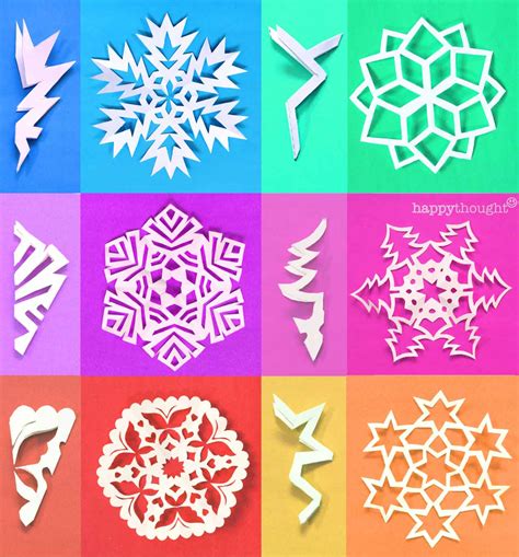 Easy DIY snowflake templates. Perfect decorations • Happythought