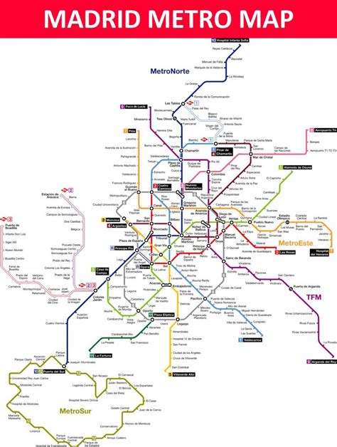 Madrid subway map - Madrid Spain metro map (Spain)