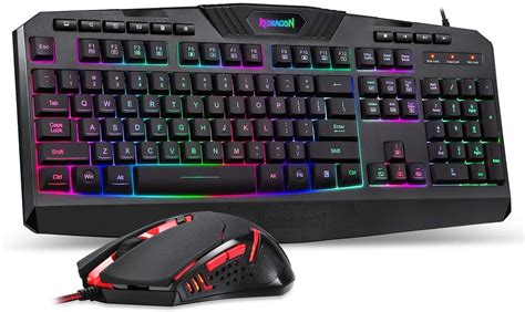 Redragon S101 Wired Gaming Keyboard and Mouse Combo RGB Backlit Gaming Keyboard with Multimedia ...