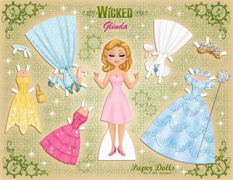 Glinda paper doll by Cory Wicked | Paper dolls, Princess paper dolls, Disney paper dolls