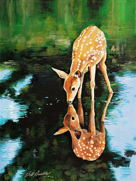 Deer in Reflection Painting by Bill Dunkley - Fine Art America