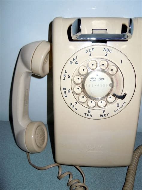 Vintage Wall Mount Rotary Dial Telephone Beige BELL System