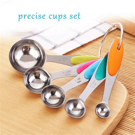 OTVIAP Measuring Cups, 10 Pieces Stainless Steel Measuring Cups and Spoons with Silicone Handle ...