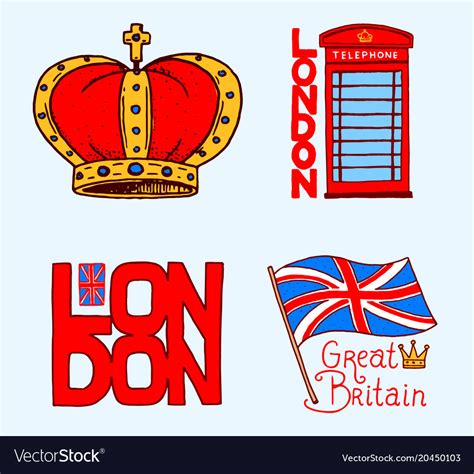 British symbols badges or stamps emblems Vector Image