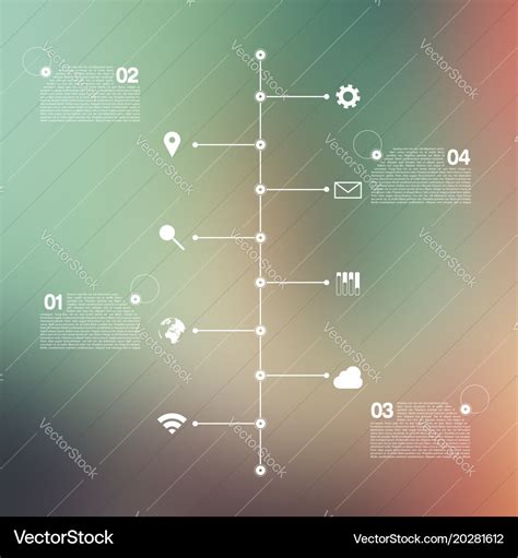 Timeline infographic with unfocused background Vector Image