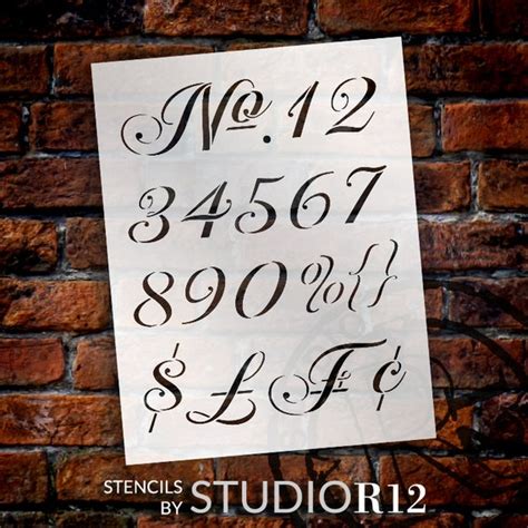 Elegant Vintage Numbers Stencil Select Size STCL1043 by