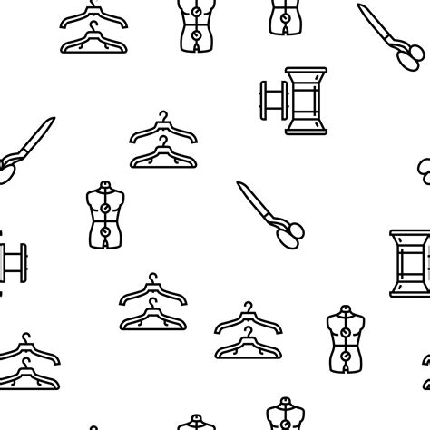 Tailor Worker Sewing Occupation vector seamless pattern 19592650 Vector Art at Vecteezy