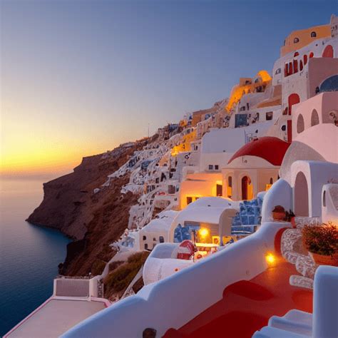 Santorini Caldera Sunset Graphic · Creative Fabrica