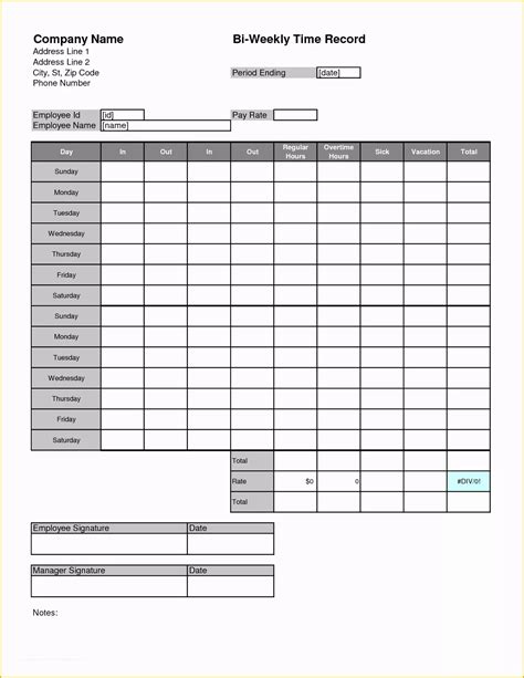 Free Blank Time Card Template Of Printable Time Card Template 12 Free Word Excel Pdf ...