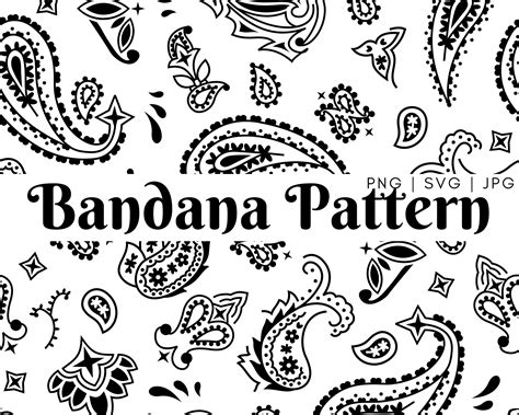 Bandana Pattern Svg Bandana Pattern transparent Background SVG, PNG, JPG, Digital Cut File ...