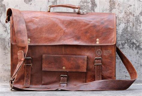 17 Inch Leather Messenger Laptop Bag on Luulla