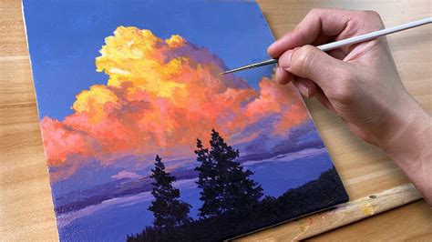 How to Paint Sunset Clouds / Acrylic Painting / Correa Art - YouTube