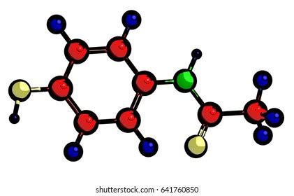 Molecular Structure Paracetamol Acetaminophen 3d Rendering Stock Illustration 641760850 ...