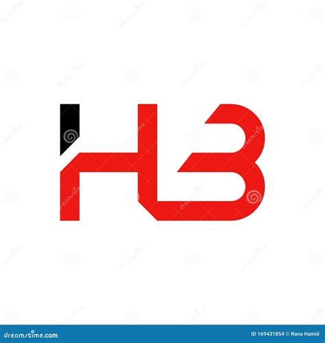 Letter HB Logo Design Linked Vector Template with Red and Black Stock Vector - Illustration of ...