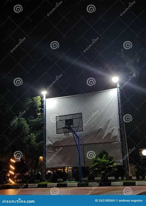 Basketball Court Night View, Sport that Loved by People Around the World Stock Image - Image of ...