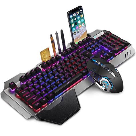 Wireless Keyboard And Mouse Set Rechargeable Keyboard And Gaming Mouse Floating Key Mechanical ...