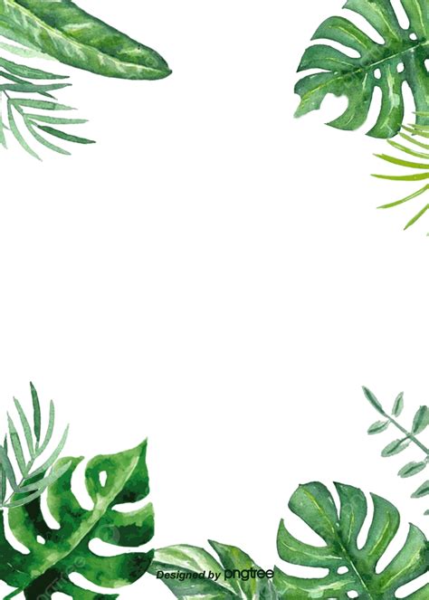 Watercolor Tropical Green Plant Background Wallpaper Image For Free Download - Pngtree