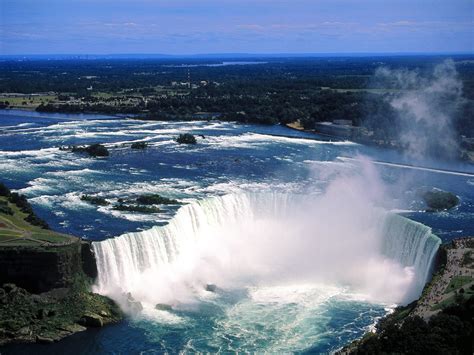 World Visits: Welcome To Niagara Falls Colorful View In Ontario - Canada