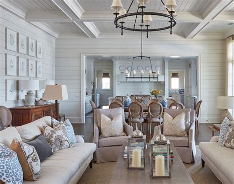 A neutral color palette on the first floor ensures that views of the lake get the most attention ...