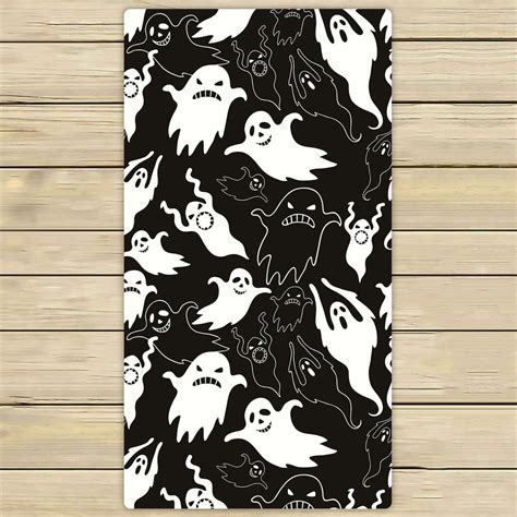 PHFZK Halloween Theme Towel, Halloween Dask Night Scary Ghosts Black and White Hand Towel Bath ...