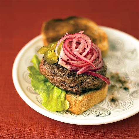 Burgers with Lime and Red-Onion Relish