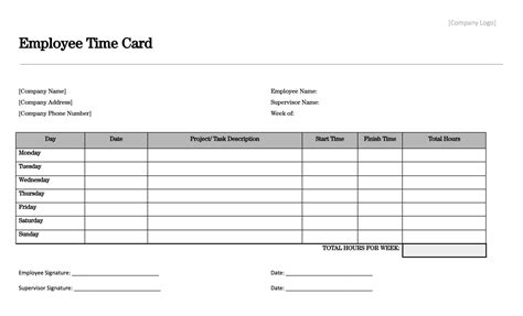 Free Time Card Template Printable Printable Templates | The Best Porn Website