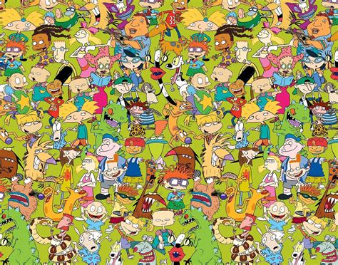 90s Cartoon Characters Collage