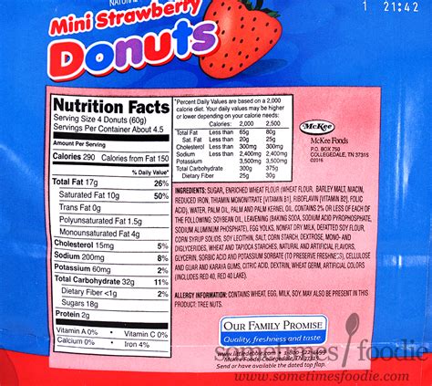 little debbie snacks nutrition facts