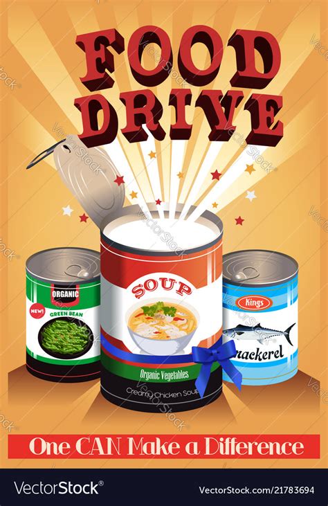 Food drive poster Royalty Free Vector Image - VectorStock