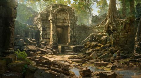 Ancient Jungle Temple Art