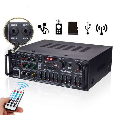 Professional 4000 Watts Hybrid Power Amplifier/Pre-Amplifier/Receiver Bluetooth AM/FM Tuner USB ...