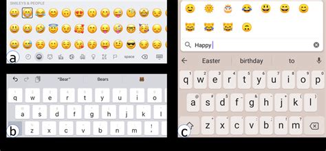 Current emoji input methods. (a) The Apple iOS emoji keyboard. Blind or... | Download Scientific ...