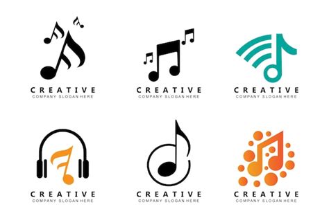 Premium Vector | Music note logo design song tone illustration