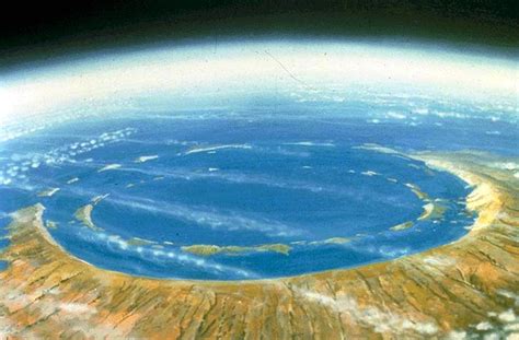 Illustration of the Chicxulub Crater, which is believed to be the crash site of the meteorite ...