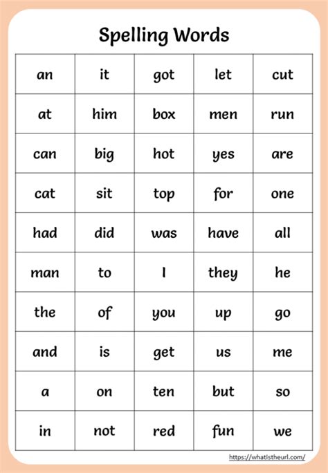 Spelling Words For Grade 1 With Sentences